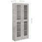 vidaXL Vitrinenschrank Betongrau 82,5x30,5x185,5 cm Holzwerkstoff vidaXL Vitrinenschrank Betongrau 82,5x30,5x185,5 cm Holzwerkstoff