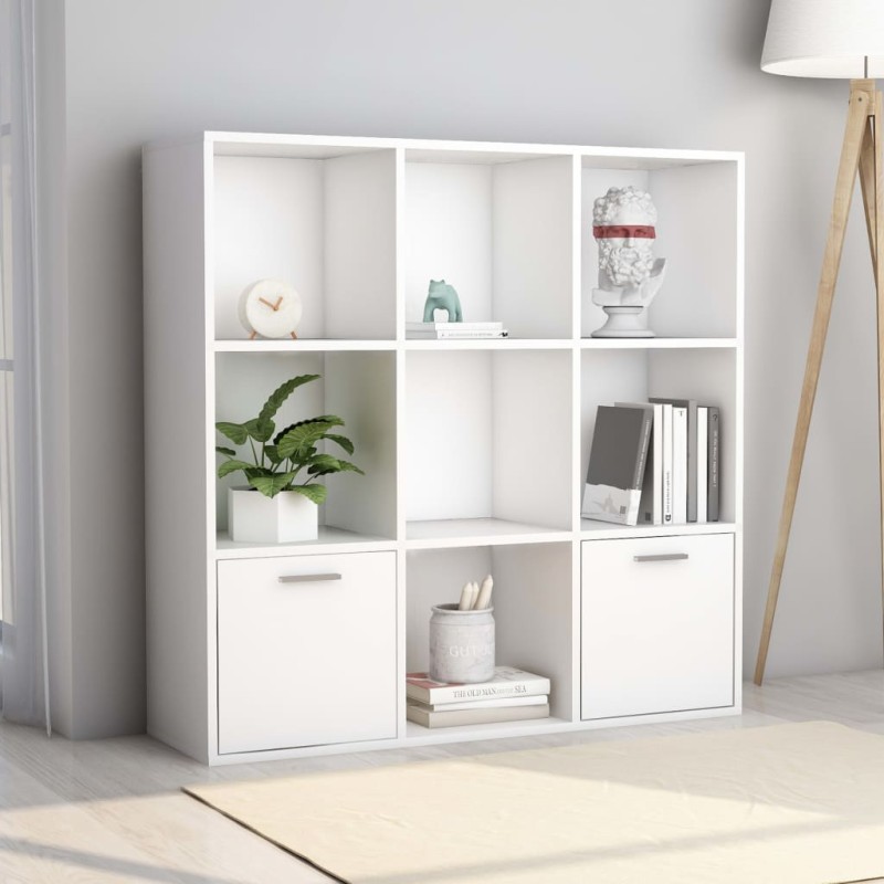 vidaXL Bücherregal Weiß 98x30x98 cm Holzwerkstoff vidaXL Bücherregal Weiß 98x30x98 cm Holzwerkstoff