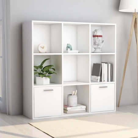 vidaXL Bücherregal Weiß 98x30x98 cm Holzwerkstoff