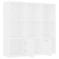 vidaXL Bücherregal Weiß 98x30x98 cm Holzwerkstoff vidaXL Bücherregal Weiß 98x30x98 cm Holzwerkstoff