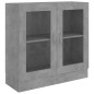 vidaXL Vitrinenschrank Betongrau 82,5x30,5x80 cm Holzwerkstoff vidaXL Vitrinenschrank Betongrau 82,5x30,5x80 cm Holzwerkstoff