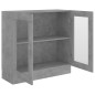 vidaXL Vitrinenschrank Betongrau 82,5x30,5x80 cm Holzwerkstoff vidaXL Vitrinenschrank Betongrau 82,5x30,5x80 cm Holzwerkstoff