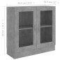 vidaXL Vitrinenschrank Betongrau 82,5x30,5x80 cm Holzwerkstoff vidaXL Vitrinenschrank Betongrau 82,5x30,5x80 cm Holzwerkstoff