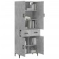 Highboard Betongrau 69,5x34x180 cm Holzwerkstoff Highboard Betongrau 69,5x34x180 cm Holzwerkstoff