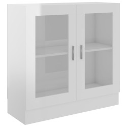vidaXL Vitrinenschrank Hochglanz-Weiß 82,5x30,5x80 cm Holzwerkstoff