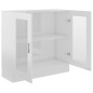 vidaXL Vitrinenschrank Hochglanz-Weiß 82,5x30,5x80 cm Holzwerkstoff vidaXL Vitrinenschrank Hochglanz-Weiß 82,5x30,5x80 cm Holzwerkstoff