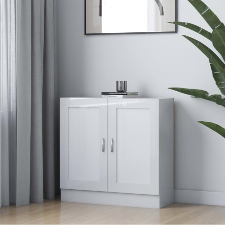 vidaXL Bücherschrank Hochglanz-Weiß 82,5x30,5x80 cm Holzwerkstoff