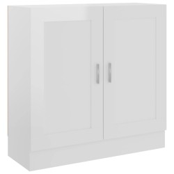 vidaXL Bücherschrank Hochglanz-Weiß 82,5x30,5x80 cm Holzwerkstoff