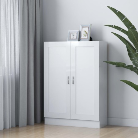 vidaXL Bücherschrank Hochglanz-Weiß 82,5x30,5x115 cm Holzwerkstoff