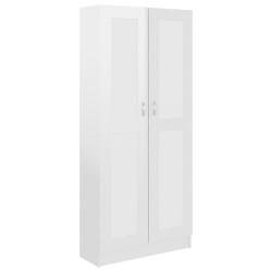 vidaXL Bücherschrank Hochglanz-Weiß 82,5x30,5x185,5 cm Holzwerkstoff