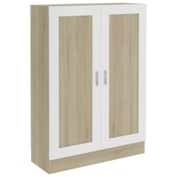 vidaXL Bücherschrank Weiß & Sonoma-Eiche 82,5x30,5x115cm Holzwerkstoff