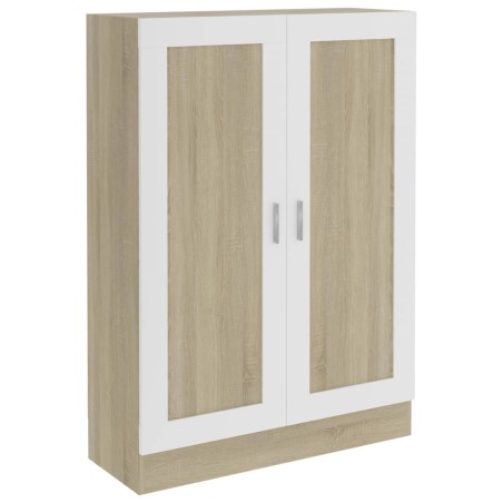 vidaXL Bücherschrank Weiß & Sonoma-Eiche 82,5x30,5x115cm Holzwerkstoff