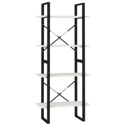 vidaXL Bücherregal 4 Fächer Weiß 60x30x140 cm Kiefer Massivholz