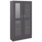 vidaXL Vitrinenschrank Grau 82,5x30,5x150 cm Holzwerkstoff vidaXL Vitrinenschrank Grau 82,5x30,5x150 cm Holzwerkstoff