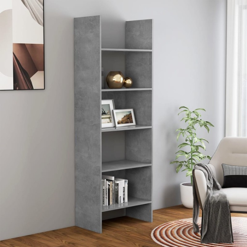vidaXL Bücherregal Betongrau 60x35x180 cm Holzwerkstoff vidaXL Bücherregal Betongrau 60x35x180 cm Holzwerkstoff