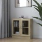 vidaXL Vitrinenschrank Sonoma-Eiche 82,5x30,5x80 cm Holzwerkstoff vidaXL Vitrinenschrank Sonoma-Eiche 82,5x30,5x80 cm Holzwerkstoff