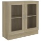 vidaXL Vitrinenschrank Sonoma-Eiche 82,5x30,5x80 cm Holzwerkstoff vidaXL Vitrinenschrank Sonoma-Eiche 82,5x30,5x80 cm Holzwerkstoff