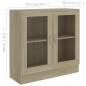 vidaXL Vitrinenschrank Sonoma-Eiche 82,5x30,5x80 cm Holzwerkstoff vidaXL Vitrinenschrank Sonoma-Eiche 82,5x30,5x80 cm Holzwerkstoff