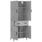 Highboard Betongrau 69,5x34x180 cm Holzwerkstoff Highboard Betongrau 69,5x34x180 cm Holzwerkstoff