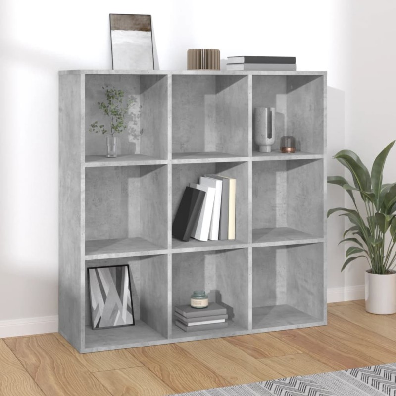 vidaXL Bücherregal Betongrau 98x30x98 cm Holzwerkstoff vidaXL Bücherregal Betongrau 98x30x98 cm Holzwerkstoff