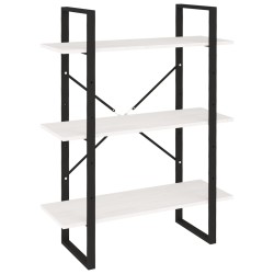 vidaXL Bücherregal 3 Fächer Weiß 80x30x105 cm Massivholz Kiefer