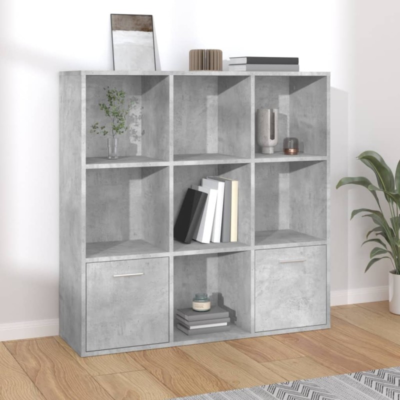 vidaXL Bücherregal Betongrau 98x30x98 cm Holzwerkstoff vidaXL Bücherregal Betongrau 98x30x98 cm Holzwerkstoff