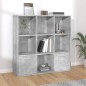 vidaXL Bücherregal Betongrau 98x30x98 cm Holzwerkstoff vidaXL Bücherregal Betongrau 98x30x98 cm Holzwerkstoff