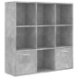 vidaXL Bücherregal Betongrau 98x30x98 cm Holzwerkstoff vidaXL Bücherregal Betongrau 98x30x98 cm Holzwerkstoff