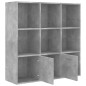 vidaXL Bücherregal Betongrau 98x30x98 cm Holzwerkstoff vidaXL Bücherregal Betongrau 98x30x98 cm Holzwerkstoff