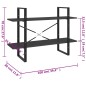 vidaXL Bücherregal 2 Fächer Grau 100x30x70 cm Holzwerkstoff vidaXL Bücherregal 2 Fächer Grau 100x30x70 cm Holzwerkstoff