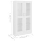 vidaXL Vitrinenschrank Weiß 82,5x30,5x150 cm Holzwerkstoff vidaXL Vitrinenschrank Weiß 82,5x30,5x150 cm Holzwerkstoff