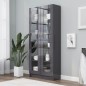 vidaXL Vitrinenschrank Hochglanz-Grau 82,5x30,5x185,5 cm Holzwerkstoff vidaXL Vitrinenschrank Hochglanz-Grau 82,5x30,5x185,5 cm Holzwerkstoff