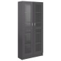 vidaXL Vitrinenschrank Hochglanz-Grau 82,5x30,5x185,5 cm Holzwerkstoff vidaXL Vitrinenschrank Hochglanz-Grau 82,5x30,5x185,5 cm Holzwerkstoff