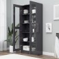 vidaXL Vitrinenschrank Hochglanz-Grau 82,5x30,5x185,5 cm Holzwerkstoff vidaXL Vitrinenschrank Hochglanz-Grau 82,5x30,5x185,5 cm Holzwerkstoff