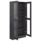 vidaXL Vitrinenschrank Hochglanz-Grau 82,5x30,5x185,5 cm Holzwerkstoff vidaXL Vitrinenschrank Hochglanz-Grau 82,5x30,5x185,5 cm Holzwerkstoff