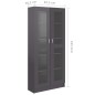 vidaXL Vitrinenschrank Hochglanz-Grau 82,5x30,5x185,5 cm Holzwerkstoff vidaXL Vitrinenschrank Hochglanz-Grau 82,5x30,5x185,5 cm Holzwerkstoff