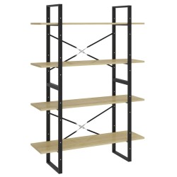 vidaXL Bücherregal 4 Fächer Sonoma-Eiche 100x30x140 cm Holzwerkstoff