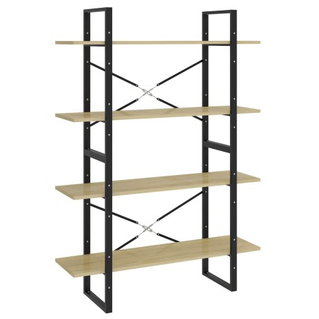 vidaXL Bücherregal 4 Fächer Sonoma-Eiche 100x30x140 cm Holzwerkstoff