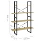 vidaXL Bücherregal 4 Fächer Sonoma-Eiche 100x30x140 cm Holzwerkstoff vidaXL Bücherregal 4 Fächer Sonoma-Eiche 100x30x140 cm Holzwerkstoff