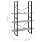 vidaXL Bücherregal 4 Fächer Betongrau 100x30x140 cm Holzwerkstoff vidaXL Bücherregal 4 Fächer Betongrau 100x30x140 cm Holzwerkstoff