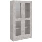 vidaXL Vitrinenschrank Betongrau 82,5x30,5x150 cm Holzwerkstoff vidaXL Vitrinenschrank Betongrau 82,5x30,5x150 cm Holzwerkstoff