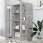 vidaXL Vitrinenschrank Betongrau 82,5x30,5x150 cm Holzwerkstoff vidaXL Vitrinenschrank Betongrau 82,5x30,5x150 cm Holzwerkstoff