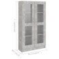 vidaXL Vitrinenschrank Betongrau 82,5x30,5x150 cm Holzwerkstoff vidaXL Vitrinenschrank Betongrau 82,5x30,5x150 cm Holzwerkstoff