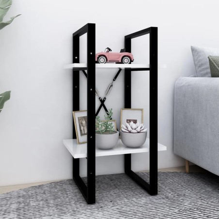 vidaXL Bücherregal 2 Fächer Weiß 40x30x70 cm Holzwerkstoff