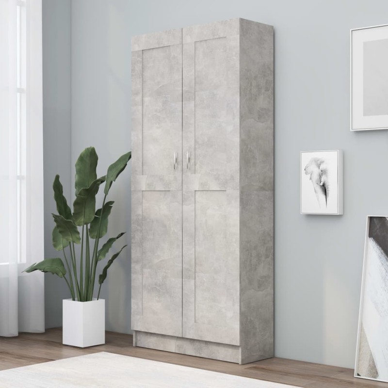 vidaXL Bücherschrank Betongrau 82,5x30,5x185,5 cm Holzwerkstoff vidaXL Bücherschrank Betongrau 82,5x30,5x185,5 cm Holzwerkstoff