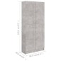 vidaXL Bücherschrank Betongrau 82,5x30,5x185,5 cm Holzwerkstoff vidaXL Bücherschrank Betongrau 82,5x30,5x185,5 cm Holzwerkstoff