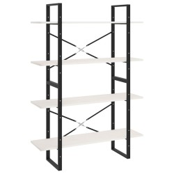 vidaXL Bücherregal 4 Fächer Weiß 100x30x140 cm Kiefer Massivholz
