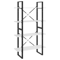vidaXL Bücherregal 4 Fächer Weiß 80x30x140 cm Holzwerkstoff