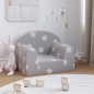 Kindersofa Hellgrau mit Sternen Weich Plüsch Kindersofa Hellgrau mit Sternen Weich Plüsch