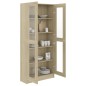 vidaXL Vitrinenschrank Sonoma-Eiche 82,5x30,5x185,5 cm Holzwerkstoff